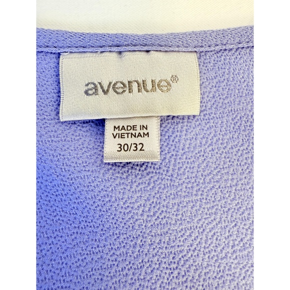 Avenue Womens Light Purple V Neck Grommet Long Sleeve Loose Fit Top 30/32 - Picture 5 of 12